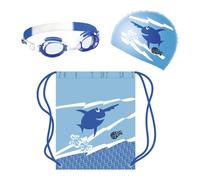 BECO Kit de natation enfants lunettes de plongée bonnet de bain sac de natation bleu