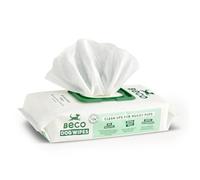 Beco Lingettes en Bambou pour Chien - sans Plastique - Compostables - 80 lingettes - Non parfumées - pour Les Pattes, Le Corps et Les Fesses - Lingettes de toilettage à Base de Plantes