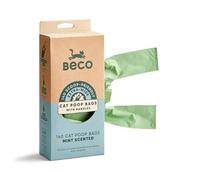 Beco Lot de 140 sacs à déjections canines pour chat - Larges et solides pour litière sale - Parfum menthe