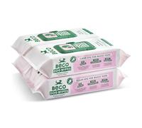 Beco Lot de 4 Paquets de 80 lingettes de toilettage à Base de Plantes parfumées à la Noix de Coco pour Pattes, Corps et Fesses