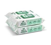 Beco Lot de 4 Paquets de 80 lingettes pour Chien, sans Plastique, Non parfumées, pour Pattes, Corps et Fesses