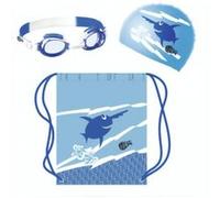 BECO Kit de natation enfants lunettes de plongée bonnet de bain sac de natation bleu