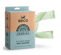 Beco Sacs à déjections canines - Sacs à déjections canines solides et grands - 270 sacs, poignées à nouer, emballés en vrac, sacs à déjections canines parfumés à la menthe