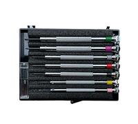 Beco Technic Lot de 7 tournevis de 0,60 à 2,00 mm dans une boîte en plastique avec lames de rechange Outil de réparation de montre