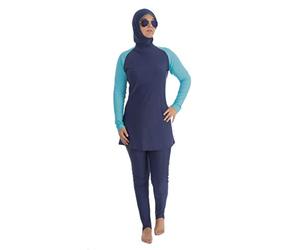 Beco Tesetto Door Hijab Maillot de Bain Musulman pour Femme XXL Bleu Marine/Bleu