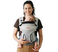 Beco Ventura Porte Bébé Physiologique dès la Naissance jusqu'à 20 kg, Gris | Maille stretch recy aérée, 3 positions ergonomiques, assise en M zippée, appui-tête et ceinture rembourrée