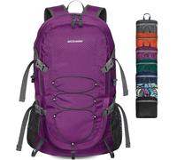 BECOJADDE Sac à dos de randonnée pour homme et femme - 40 l - Ultra léger - Pliable - Étanche - Avec compartiment humide - Pour la randonnée, les voyages, le cyclisme et l'escalade, lilas