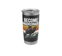Become Ungovernable Crow Raven Retro Dark Humour Sarcastique Gobelet isotherme en acier inoxydable double paroi