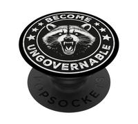 Become Ungovernable Sarcasme Vintage Colère du Raton Laveur PopSockets PopGrip Adhésif