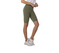 BeComfy Dames Cuissard Leggings Courts Coton Shorts de Sport Longueur du Genou Opaque Rouge Noir Bleu Gris Graphite Blanc 36-56 (5XL, Olive)
