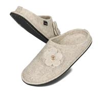BeComfy Femmes Hommes Chaussons en feutre Chaussons unisexes en feutre de laine naturelle 36-46 EU (Beige, Système Taille Chaussures EU, Adulte, Numérique, Moyen, 40)