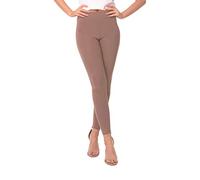 BeComfy Leggings Femme en Coton Longs Opaque Basic Beaucoup de Couleurs S,M,L,XL,2XL,3XL,4XL,5XL,6XL,7XL,8XL (6XL, Beige)