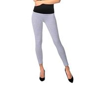 BeComfy Leggings Femme en Coton Longs Opaque Basic Beaucoup de Couleurs S,M,L,XL,2XL,3XL,4XL,5XL,6XL,7XL,8XL (8XL, Gris)