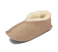 BeComfy Pantoufles Unisex Chaudes en Cuir et Laine pour Femmes Hommes 36-46 EU (Beige, Système Taille Chaussures EU, Adulte, Numérique, Moyen, 37)