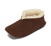 BeComfy Pantoufles Unisex Chaudes en Cuir et Laine pour Femmes Hommes 36-46 EU (Marron, Système Taille Chaussures EU, Adulte, Numérique, Moyen, 40)