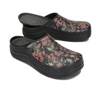BeComfy Sabots EVA pour Femmes et Hommes Imprimé Camouflage ou Fleurs 36-46 EU (Noir Fleurs, Système Taille Chaussures EU, Adulte, Numérique, Moyen, 38)