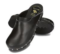 BeComfy Unisex Sabots en Cuir avec Semelle en Bois Hommes Femmes Chaussures de Jardin Talons 35-46 EU (Confort Noir, Système Taille Chaussures EU, Adulte, Numérique, Moyen, 38)