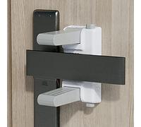 BECOMTO Verrou de levier de porte à l'épreuve des enfants, serrure de poignée de porte de sécurité pour bébé, facile à installer et à utiliser Adhésif VHB sans outils ni perceuse (Gris,2 Pièces)