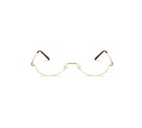 Becool fish Lunettes de lecture rétro demi-lune pour hommes et femmes, lecteur d'ordinateur demi-monture en métal léger, lunettes Anti-fatigue oculaire (Couleur : Or, Taille : 3.0x)