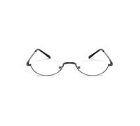 Becool fish Lunettes de lecture rétro demi-lune pour hommes et femmes, lecteur d'ordinateur demi-monture en métal léger, lunettes Anti-fatigue oculaire (Couleur : Noir, Taille : 3.0x)