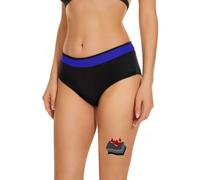 Becotal Culotte de Bain menstruelle pour Filles et Femmes Taille mi-Haute Maillot de Bain menstruel avec Protection 4 Couches Anti-fuites pour Jours légers à Moyens équivalent 2 tampons