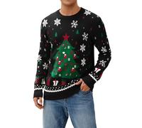 Becotal Pull de Noël amusant pour femme, homme et enfant, pull de Noël Ugly Christmas Sweater à col rond Pull en tricot Unisexe Pull de Noël Famille Ensemble
