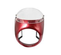 Becquet Avant Pare-Brise Pare-Brise de carénage Phare Moto Rouge/Blanc Universel 7 pouces/16,5~18 cm Pare-Brise rétro