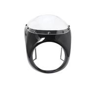 Becquet Avant Pare-Brise Pare-Brise de carénage Phare Moto Rouge/Blanc Universel 7 pouces/16,5~18 cm Pare-Brise rétro