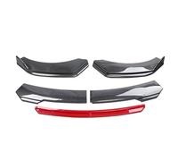 Becquet Latéral Avant 4PCS Universel Voiture Pare-Chocs Avant Lèvre Corps Kit Spoiler Canard Splitter Diffuseur Rouge Blanc Fibre De Carbone Menton(B-Carbon Black)