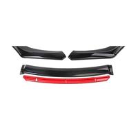 Becquet Latéral Avant Universel Voiture Pare-Chocs Avant Lèvre Corps Kit Spoiler Splitter Diffuseur Rouge Noir Bleu Canard ABS Plastique Auto Modification(A-Red)