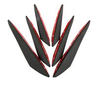 Becquet Latéral Avant Voiture Avant Pare-Chocs en Caoutchouc Lèvre Diffuseur Séparateur Ailerons Canards Ailes Coche Carrosserie Autocollants Auto Delanteros Bande(Carbon)