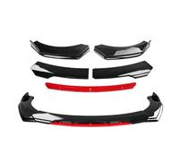 Becquet Lèvre Avant Kit De 5 Pièces De Pare-Chocs Avant Universel pour Voiture Diffuseur De Spoiler Séparateur Canard Rouge Plastique ABS(Gloss Black Y)