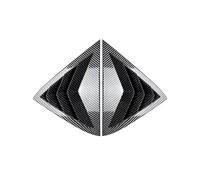 becquet Wing arrière pour Ford pour Fiesta MK7 7.5 2008-2017 Noir Brillant Triangle Louver Shark Gill en Forme Lunette Arrière Fenêtre Décorative Évent Aileron Arrière Voiture(Noir Carbone)