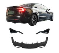 Becquets aérodynamiques d'aile arrière de Voiture compatibles avec Les Kits carrosserie Tesla Model 3 Highland, diffuseur Coffre, lèvre Pare-Chocs Avant, Jupe latérale(Black,Other)