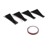 Becquets Arrière 4 Pièces Universel Auto Garniture Arrière Spoiler Arc Pare-Chocs Lèvre Diffuseur Ailerons Requin Menton Protecteur Garde Couverture(Hot 4pcs Arc Black)