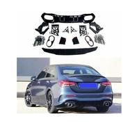 Becquets arrière Diffuseur Pare-chocs Arrière Pour Mercedes W177 Classe A A180 A200 A220 A250 Berline À Hayon 2019 2020 Tuyau D'échappement Arrière Style A35 Lèvre De Spoiler Arrière(A45 Sedan Black)