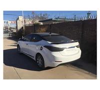 Becquets Arrière Lire Lampe Frein D'arrêt Lumière LED pour Hyundai pour Elantra 2012 2013 14 2015 2016 ABS Spoiler Voiture Aile Arrière Apprêt Couleur Aileron(Le Noir)