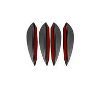 Becquets arrière Lot de 4 ou 6 diffuseurs universels pour Pare-Chocs Avant, ailerons séparation, becquet carrosserie, Valence, Menton(4PCS Black)