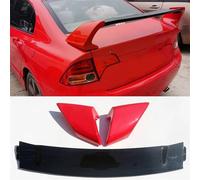 Becquets arrière pour Civic 2006 - 2011 Becquet ABS FD2 en Trois Ou Quatre Parties Couvercle Coffre Voiture Aile Arrière Aileron Arrière(Red Middle Black)