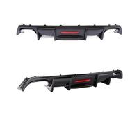 Becquets Arrière pour VW pour Passat CC Spoiler 2009 2010 2011 2012 2013 2014-2017 Style Requin avec Diffuseur Lumière LED Garde Pare-Chocs Lèvre Arrière Fiber Carbone(09-12 Glossy Black)