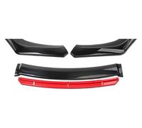 Becquets Avant Pare-Chocs Voiture pour VW pour Jetta MK6 Spoilers Avant De Voiture 4PCS Spoiler Latéral Diffuseur Kit Corps Couverture Protections Accessoires Lèvre(Black Red)