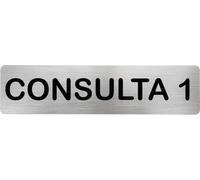 Becral® - Panneau en acier inoxydable CONSULTATION 1 | Plaque de porte INOX | Panneau d'information | Panneau de porte 200 x 50 mm