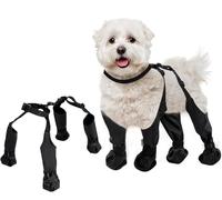 BECROWM Bottes imperméables pour chien de petite et moyenne taille, bottes réglables pour la promenade en plein air - Chaussures souples pour la promenade en plein air (noir, S)