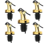 Becs verseurs pour bouteilles Argent brillant avec bouchon plastique en set de 5 pièces