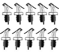 Becs verseurs pour bouteilles Argent Mat avec bouchon en plastique en set de 10
