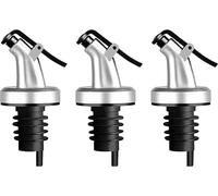 Becs verseurs pour bouteilles Argent Mat avec bouchon en plastique en set de 3 pièces