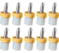 Becs verseurs pour bouteilles en acier inoxydable en bois- Set de 10 pièces