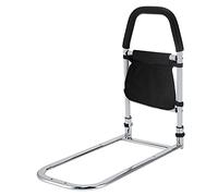 Bed Assist Rail for Elderly Safe, Carbon Steel Bedside Grab Bar with Storage Bag, Installation Adjustable Handrail for Seniors Recovery, Non Slip Foam Grip Household Bed Rail