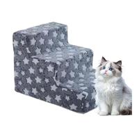Bed Dog Stairs, 3 Steps Non-Slip Pet Ladder Ramp, 15.35x12.99x11.42 inches Removable Cat Steps, Small Breeds, Older Or Injured Pets, Balanced Support for Indoor Furniture Access
