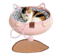 Bed for Cats - Pet Bed Cat Nest Set | Soft Funny Cat Beds | Plush Cushion Pillow, Anti-Slip Bottom, Kitten Puppy Sleeping, Indoor Home Decor, Apartment Living Room Balcony, Small Medium Pets